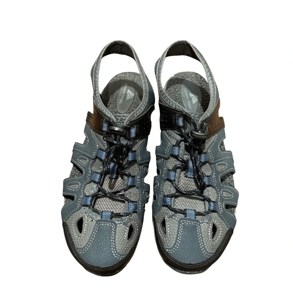 Ozark Trail Mens Fisherman‎ Sandals Blue Gray Water Sport Outdoor Size 10 Hiking